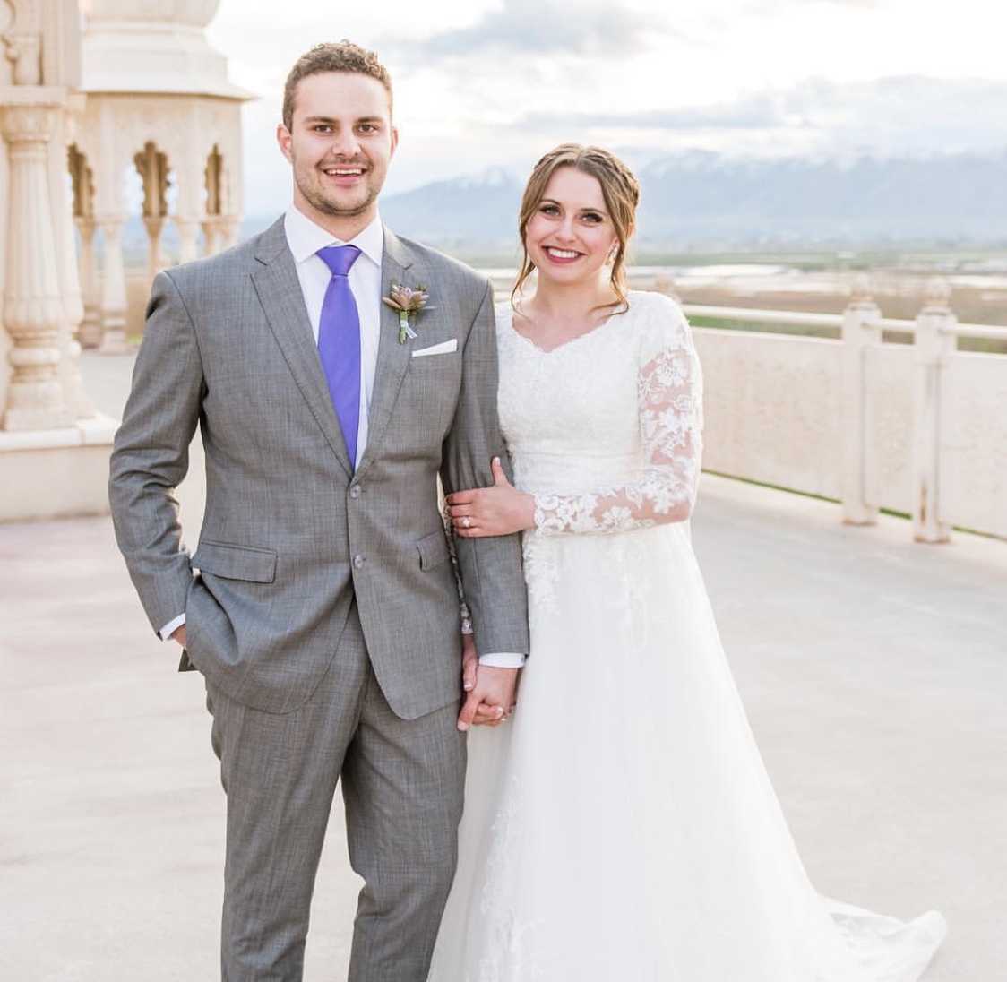 Groom in custom wedding suit