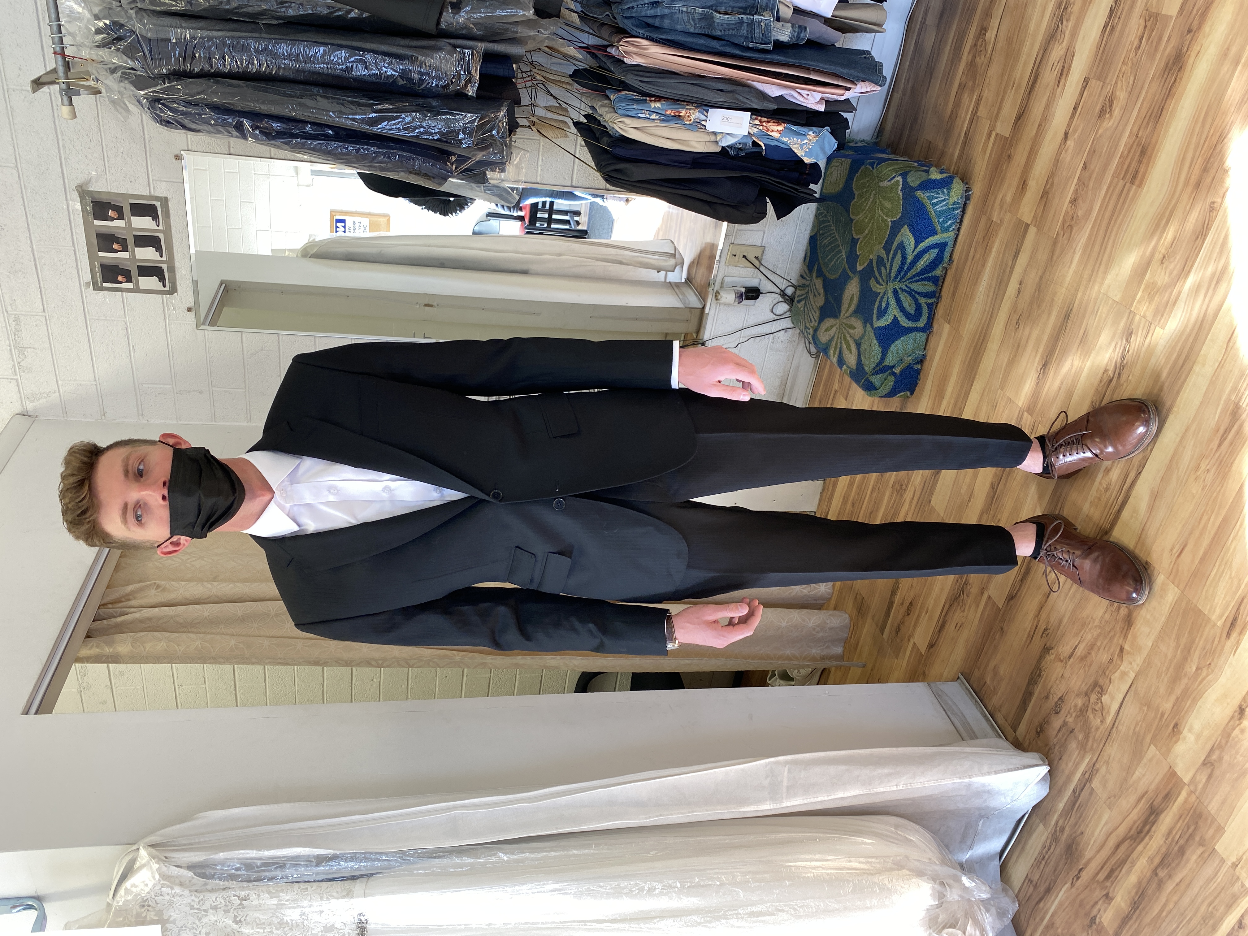 Groom in custom wedding suit