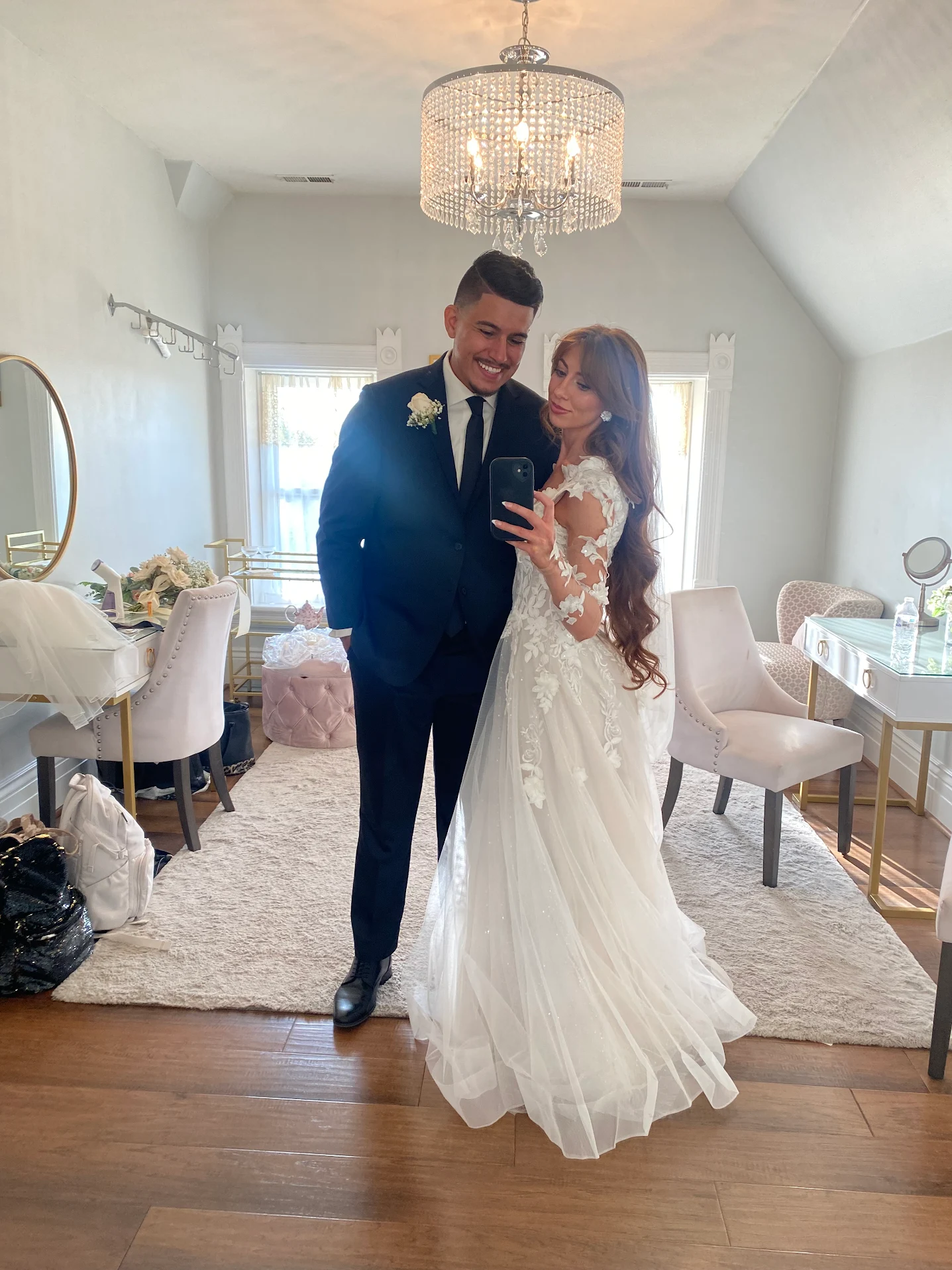 Groom in custom wedding suit