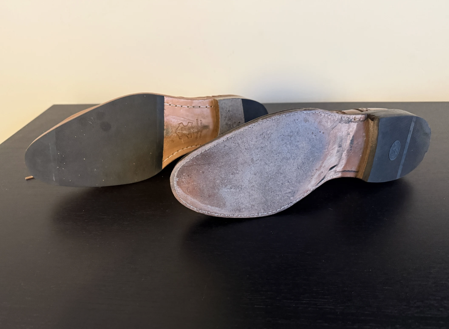 Soles of stitched and welted shoes